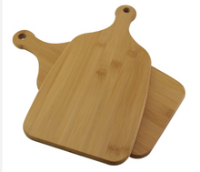 Load image into Gallery viewer, Two classic and simply shaped bamboo chopping board for your kitchen and for serving