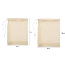 Load image into Gallery viewer, 20 empty reusable cotton tea bags in 2 different sizes