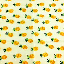 Load image into Gallery viewer, Reusable beeswax food wrap with a pineapple theme