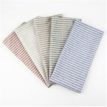 Load image into Gallery viewer, Five sustainable handmade linen napkins in different colours and gift