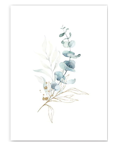Eucalyptus leaves wall art ink printed on canvas in 17 different sizes